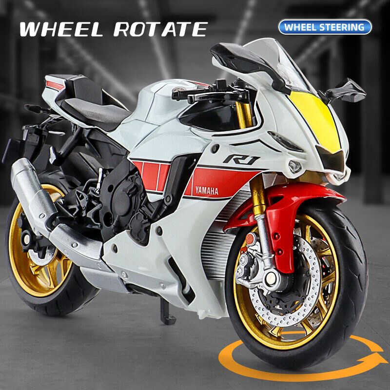❤ 1:12 Scale Yamaha YZF R1m Alloy Motorcycle Model Diecast Sound Light Car Lovers Collection Kids