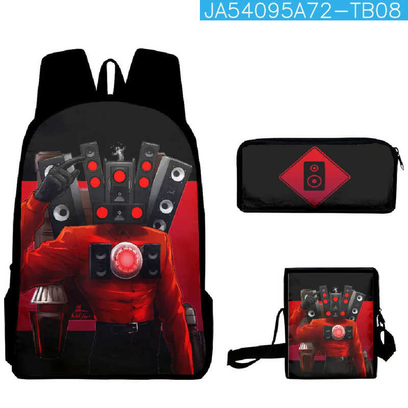 ➧ กระเป๋าเป้สะพายหลังห้องน้ำ Skibidi Toilet Speaker Camcorderman Camera