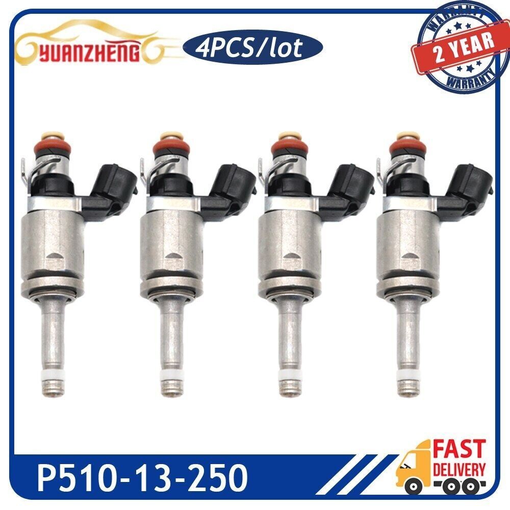 4 ชิ้น/ล็อตรถหัวฉีดน้ํามันเชื้อเพลิงหัวฉีด P510-13-250 Fit สําหรับ Mazda 2 1.5L 2WD 2016 3 MX-5 CX-3