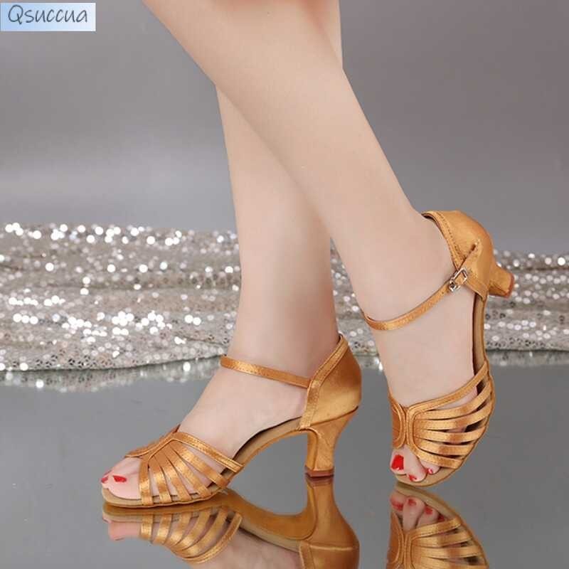 Medium Professional Latin High Heel Women's Adult Sandals Square Dance Shoes