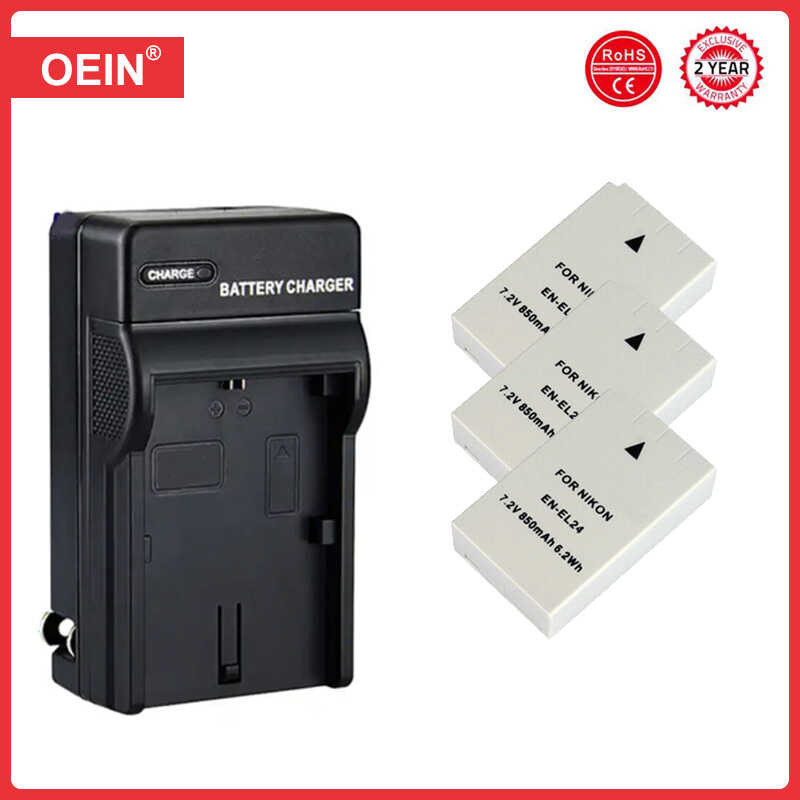 ➧ 4 แพ็ค Enel24 แบตเตอรี่กล้องสำหรับ Nikon 1 J5 1J5 Dl18-50 Dl24-85 กล Enel2      Dl8-50 Dl2-85