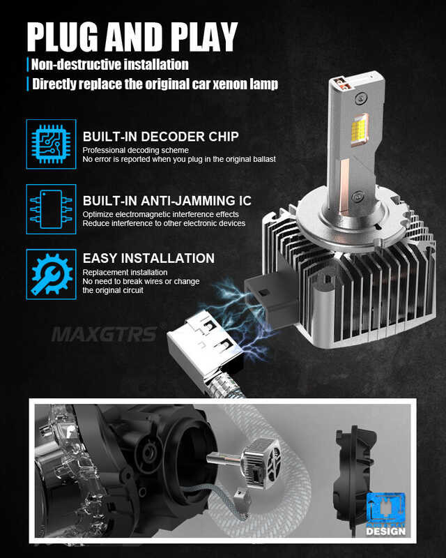 ❤ MAXGTRS 2X Super Bright 24000Lm Canbus Car LED Headlight Bulbs D1s D3s D2s D4s D5s D8s Lamp Sam