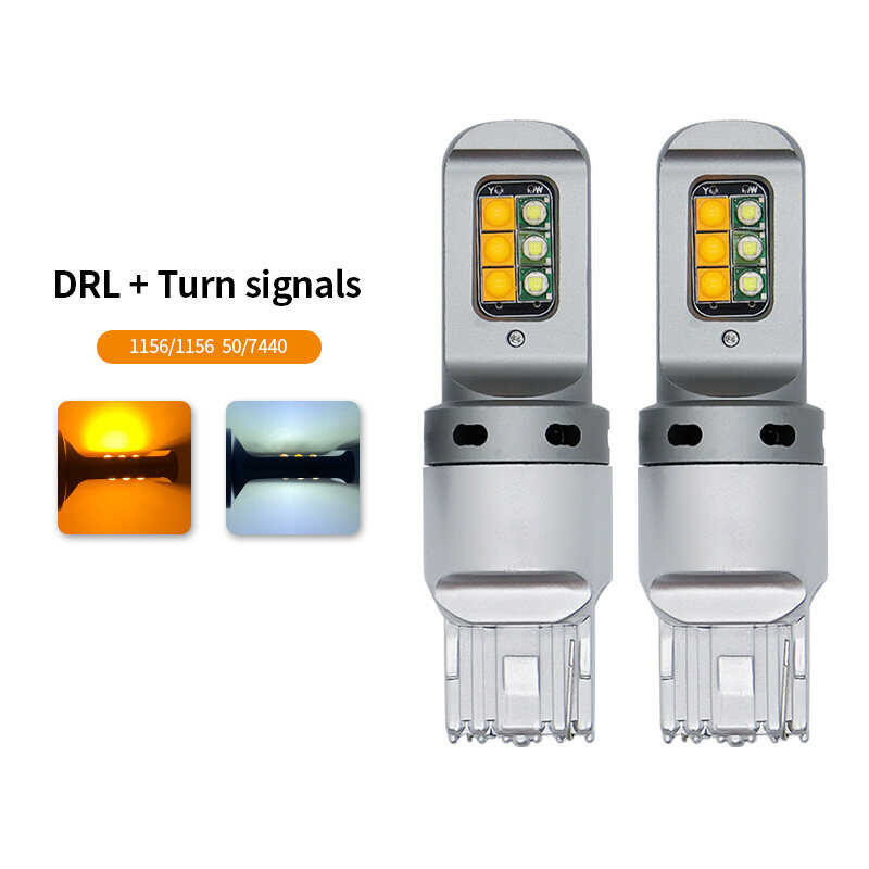 ❤ LED Canbus Light 1156 P21w Ba15s Py21w Bau15s 3156 7440 W21w T20 Car DRL Turn Signal Dual Mode