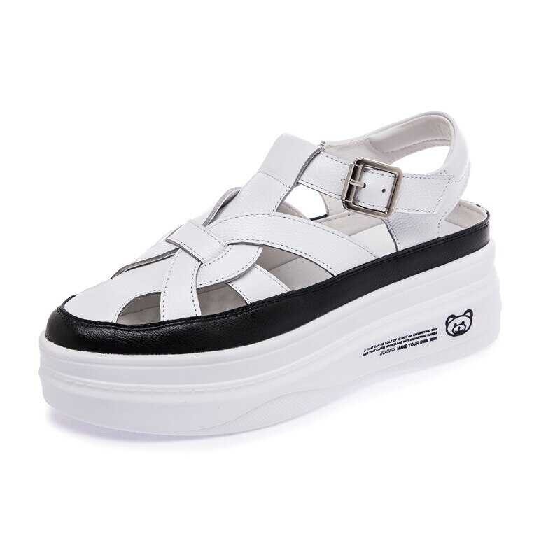 Baotou Platform Wedge for Women Sneakers Girls Summer Hollow Elevator Shoes Ladies Female Mother Sa
