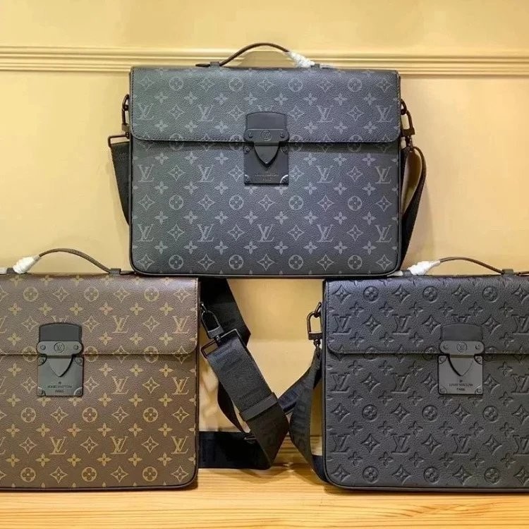 2022 สไตล ์ ล ่ าสุดSlockกระเป ๋ าถือผู ้ ชายดอกไม ้ สีดํากระเป ๋ าเอกสารธุรกิจไหล ่ กระเป ๋ าMesse