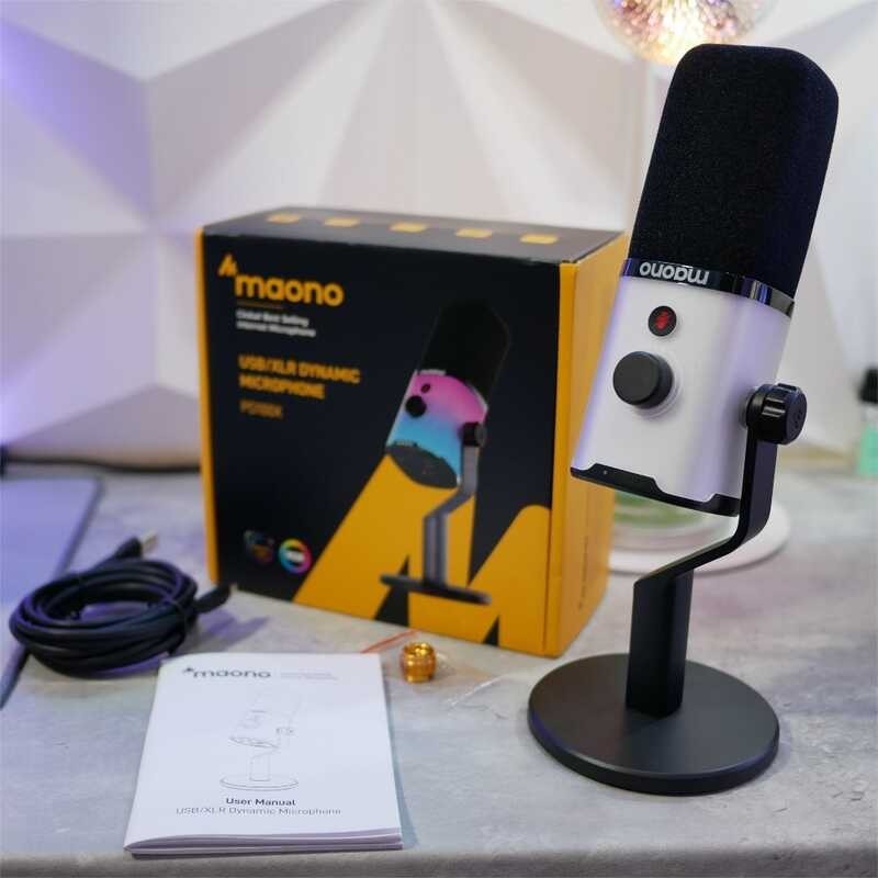 PD100X RGB MAONO USB&XLR Dual Mode USB Dynamic ,Noise cancellation Gaming microphone PC, USB-C mobi 