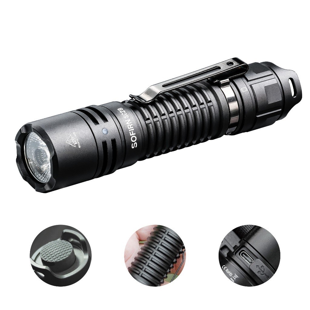 Sofirn SC28 ไฟฉาย LED EDC 2800 ลูเมนสูง 6 โหมด ชาร์จ USB C IPX8 สําหรับตั้งแคมป์ ฉุกเฉิน ล่าสัตว์ ซ