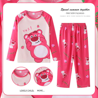 新中式 เด็กชายและเด็กหญิงแขนยาวคอกลม Patrick Star ชุดนอน Kid Simple Nightdress สําหรับ 8 - 9 ปี