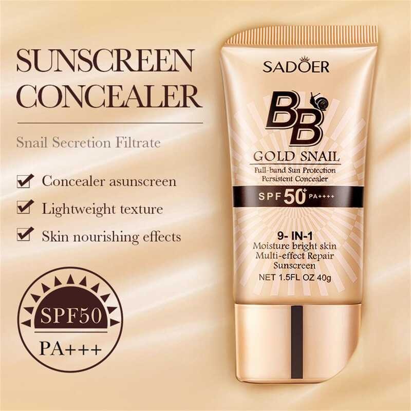 ▣ SADOER BB Cream Breathable Not Sticky Face Foundation Intensive Moisturizes Provide Deep Moi