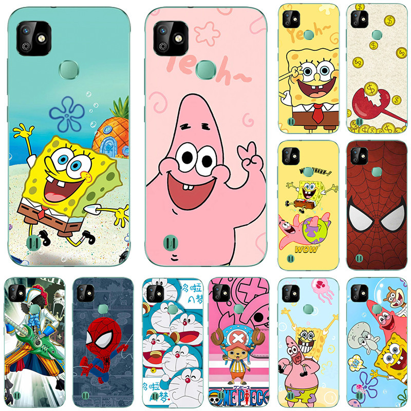 เคสโทรศัพท์มือถือ พิมพ์ลายสพันจ์บ็อบ สไปเดอร์ช็อปเปอร์ โดราเอมอน สําหรับ Infinix Smart HD 2021 X612B