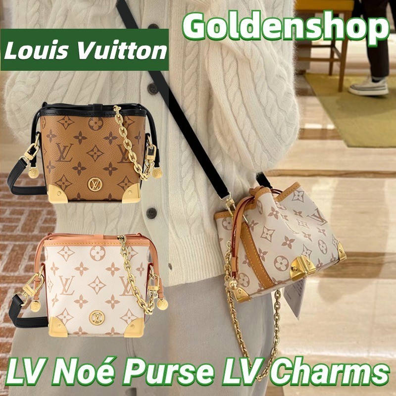 ♞,♘,♙New!!หลุยส์วิตตอง Louis Vuitton Noé Purse LV Charms Bag LV กระเป๋าสะพายเดี่ยว