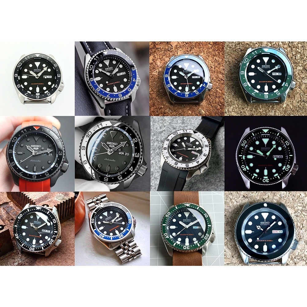 ♞ขอบเซรามิคแบบเรียบ Flat Ceramic Insert แบรนด์ DLW Watches สำหรับ Seiko SKX007,009,011,A65, Seiko 5