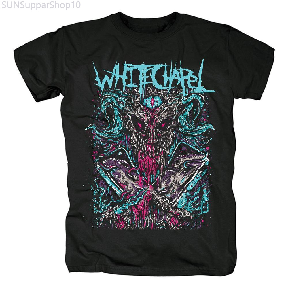 เสื้อยืดแขนสั้นสีดำที่ระลึกวง Whitechapel DEATHCORE