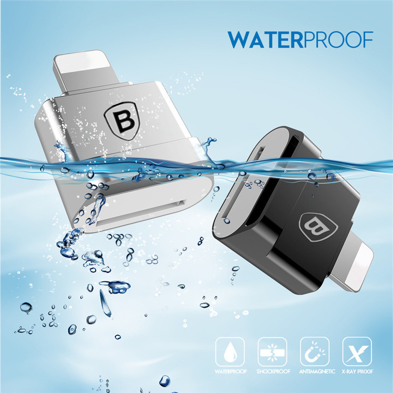 Baseus Mini Micro SD TF Card Reader อะแดปเตอร์ 8 Pin OTG เครื่องอ่านการ์ดหน่วยความจําสําหรับ iPhone