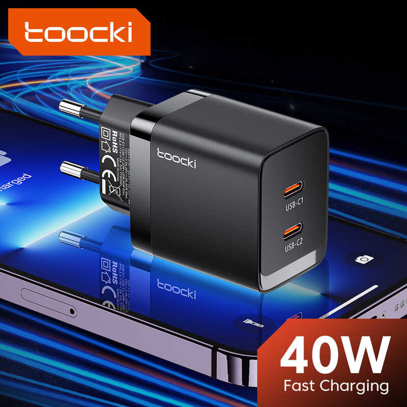 Gan Toocki 40W USB Charger PD USB Type C Charger QC 3.0 Type C Quick Fast Charging Adapter สำหร Q   