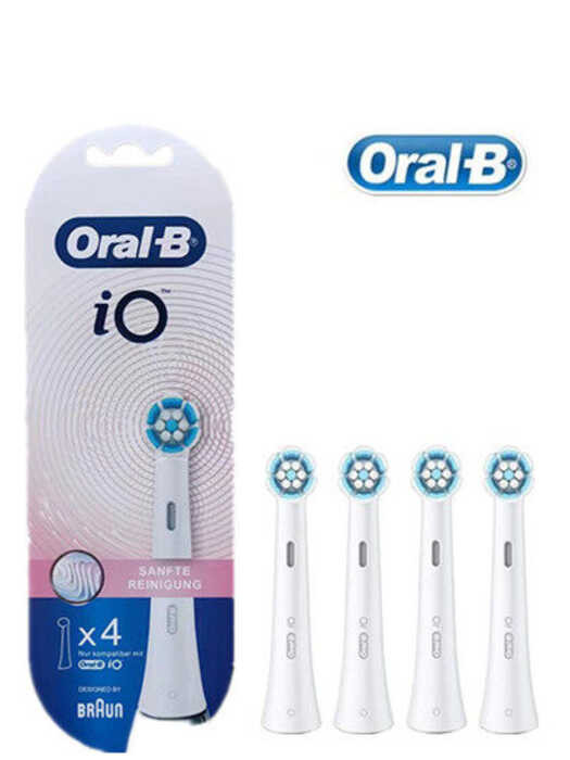 Electric Heads iO 4 Pieces Gentle Tooth Cleaning Toothbrush Attachment for Oral-B Toothbrushes brush