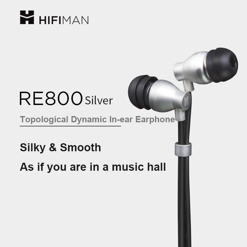 Hifiman RE800 Silver Wired Earphones Hifi Topological Dynamic In-Ear Monitor Headphones With Wire Co