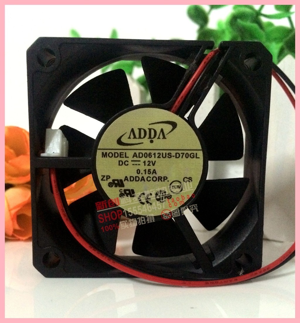 ไต้หวัน ADDA Xiiexi พัดลม AD0612US-D70GL 6015 DC 12V พัดลมความเร็วสูงฟรีฝาครอบสุทธิ