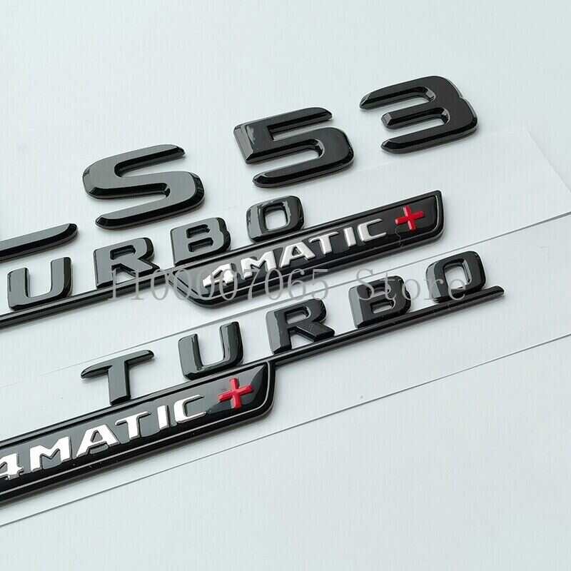 ❤ 2017 Glossy Black Letts Cls53 Turbo 4Matic+ Emblem For Mcedes Benz AMG C257 Car Styling Fend Tr