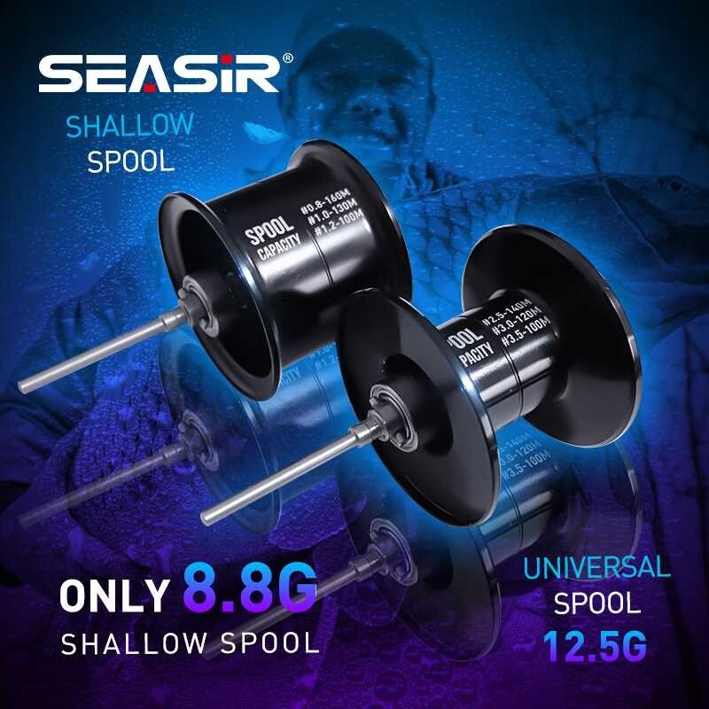 SEASIR Cast-X Double Spool Baitcasting Carbon Grip Mico Reel 7.3：1 High Speed Gear Ratio Fresh Sal