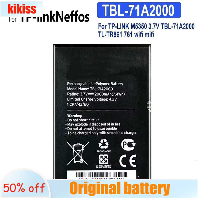 For TP-LINK M5350 3.7V TBL-71A2000 TL-TR861 761 wifi mifi TBL-71A2000 แบตเตอรี่ 2000mAh