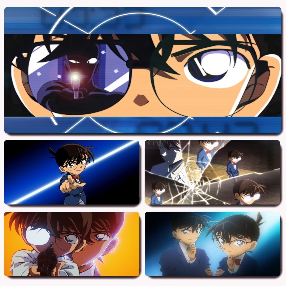 Bilibili Detective Conan อะนิเมะ Mousepad Gaming โต๊ะทํางานขนาดใหญ่สําหรับคอมพิวเตอร์ลื่น Lockedge แ