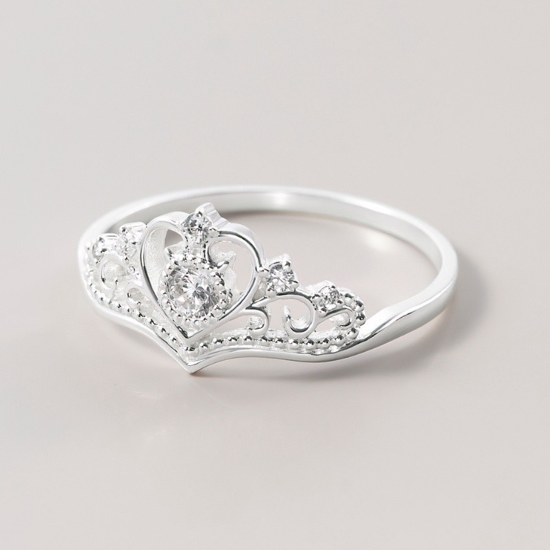 แหวนเงิน 925 CARA LUNA Crown Princess Stylized Stone Studded Crown Princess - VGR05