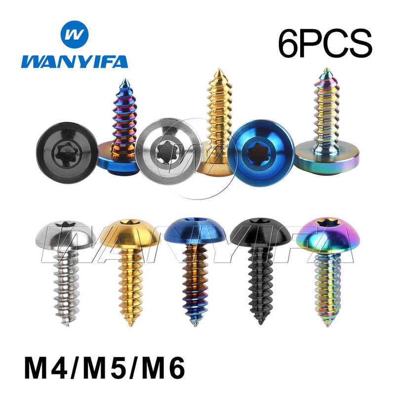 Wanyifa Titanium Bolt M4x15/M4x17/M4x20 M5x15/M5x18/ M5x20mm Self-แตะปุ่ม Torx หน้าแป