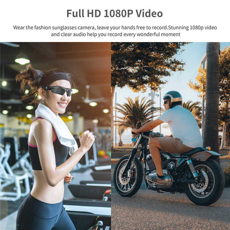 ❤ 3Tech Mall HD Sunglasses Smart Glasses 1080P Video Recording Wearable Wireless Mini Camera For