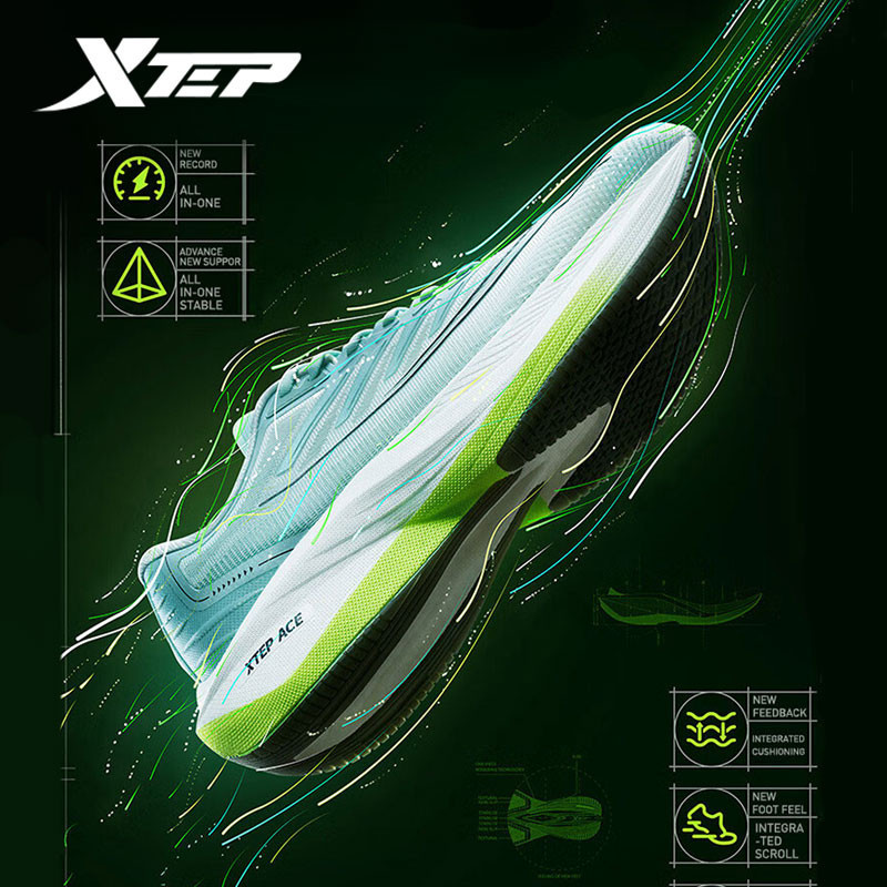 Xtep รองเท้าวิ่ง One-Piece Molding พิมพ์ลาย 3 มิติ ทนต่อการสึกหรอ สําหรับผู้ชาย