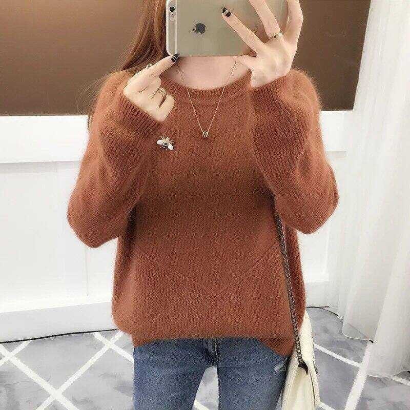 ❤ Early Blouse Female Loose Korean Version Of Outer Wear New Round Neck Pullover Autumn Winter Ba