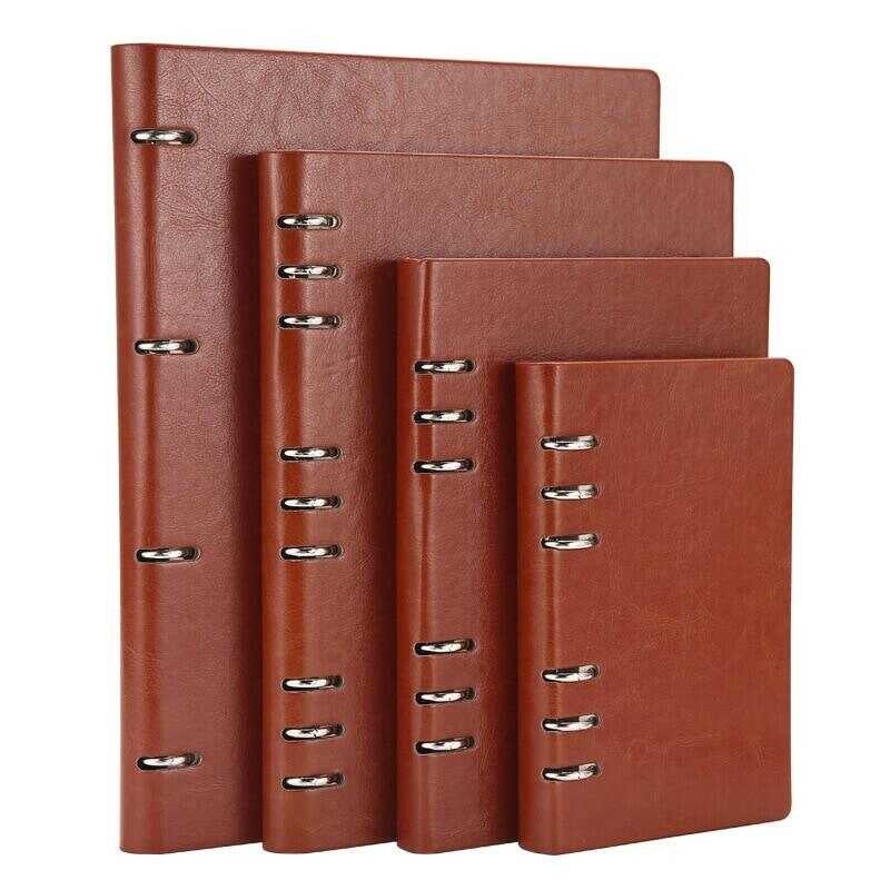 A4 A5 A6 B5 Hollow Loose-Leaf Notebook, Detachable Notebook, Leather Notepad Notebook Binder Notep