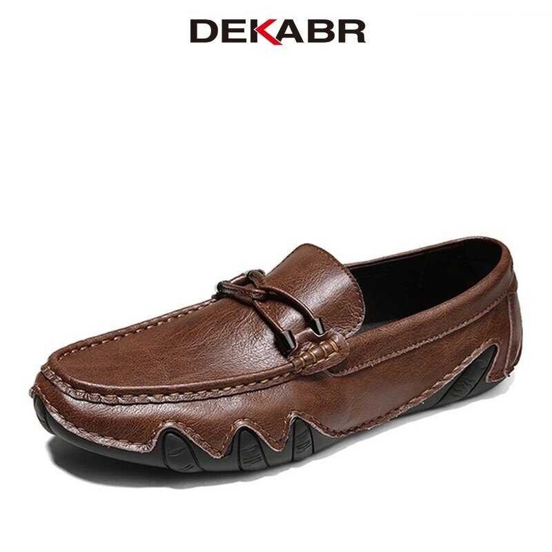 Leather DEKABR Genuine Man Loafers Casual For Boat Handmade Men Driving Shoes Male Mocasines Zapato