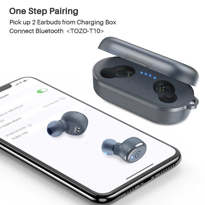 หูฟังไร้สาย TOZO T10 พร้อมหูฟัง Bluetooth 5.3 หูฟังสเตอริโอกัน