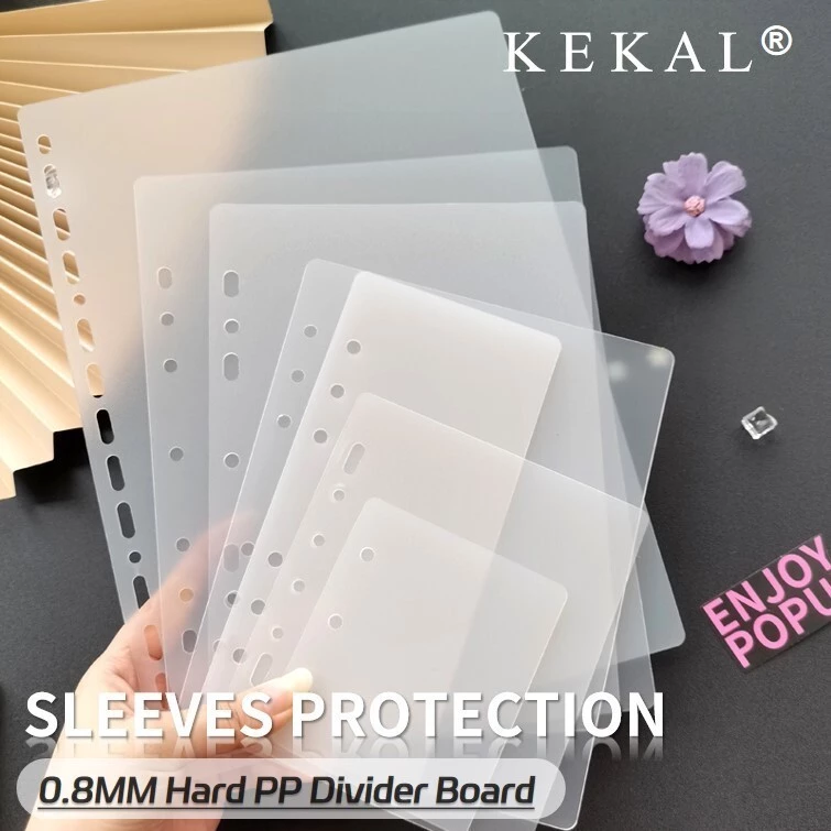 KEKAL Muti-ขนาดป้องกัน Divider สําหรับแขนB5/A5/A6/A7/A8 หลวมใบโปร่งใส Frosted PP ป้องกันพลาสติกแยกสําหรับ binder