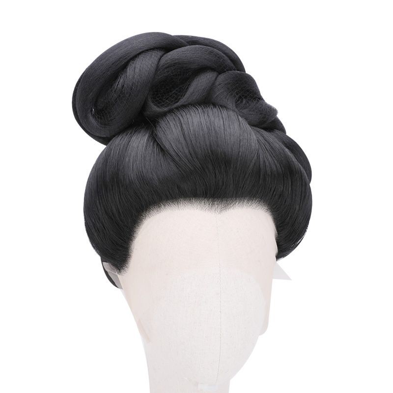 สไตล์โบราณ Cos Hanfu วิกผมเต็มหัว Geisha Full Head Hood ทรงผม Queen Wu Zetian TV Series Performance