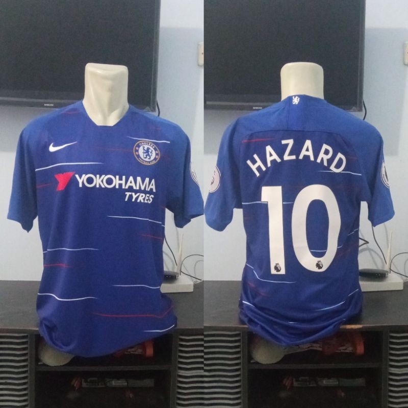 เสื้อบอลโอริ เกรดลอนดอน สีฟ้า 2018/2019 ไซซ์ L EDEN HAZARD 10