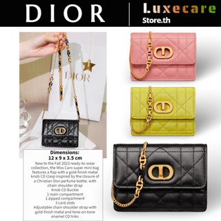 ♞,♘ถูกที่สุด ของแท้ 100%/Dior MISS CARO MINI สุภาพสตรี/กระเป๋าสะพายไหล่