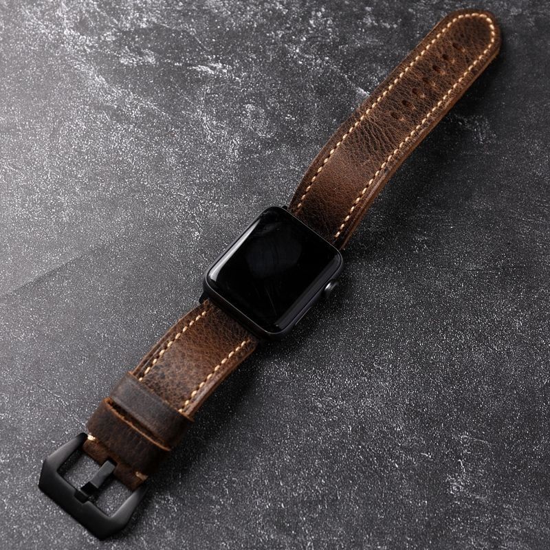 [พร้อมส่ง] สายนาฬิกาข้อมือ หนังวัวแท้ สําหรับ Apple Watch Iwatch s7 s8 Applewatch 8 7 Ultra 45 มม.