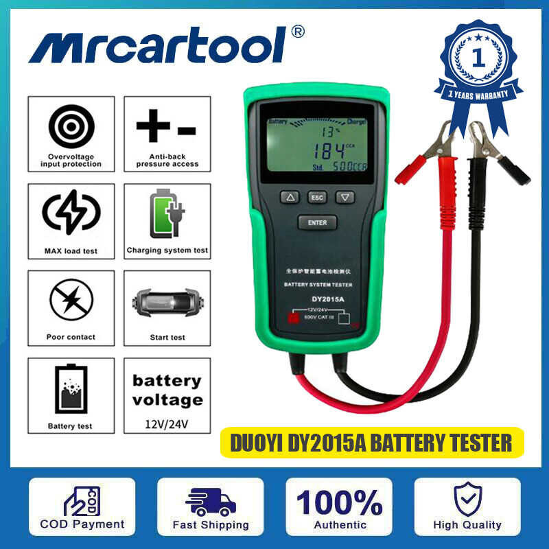 DUOYI DY2015A】12V 【MRCARTOOL 24V เครื่องทดสอบแบตเตอรี่รถยนต์รถจัก