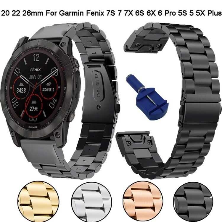 เร็ว） 26 (จัดส่งที่รวดเร็ว） มม. Garmin Fenix 7X Pro 6X สแตนเลสสตีลสายคล้องคอ 3 เม็ด Ga
