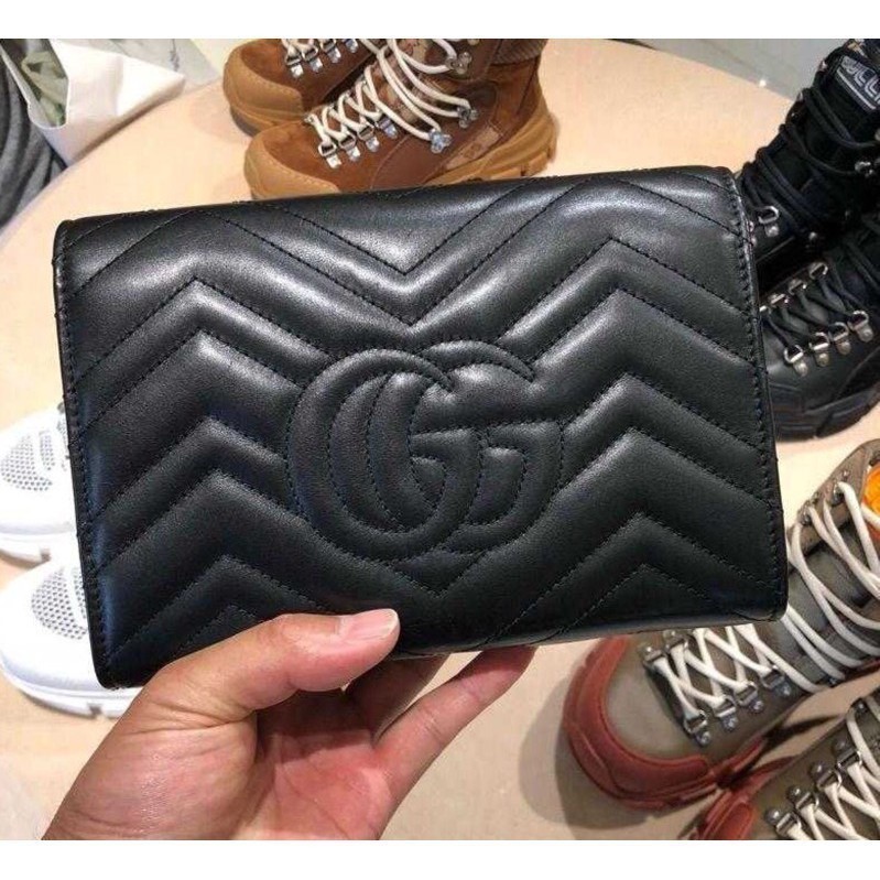 Gucci_marmont WOC กระเป๋าสะพายไหล่ หนังวัว ลายก้างปลา สีดํา 474575 16 calan MZI3