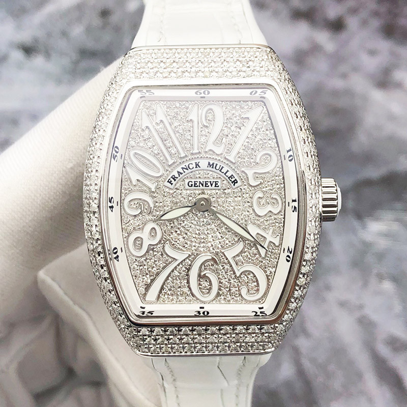 Franck Muller/FM นาฬิกาข้อมือควอตซ์แฟชั่น สายแสตนเลส ประดับเพชร สําหรับสตรี Gypsophila V32