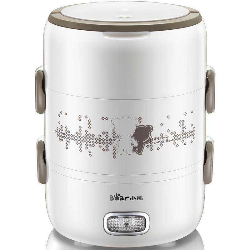 With Bear Electric Heater 2L Three-layer Keep Warm Lunch Box Stainless Steel Rice Cooker DFH-S235