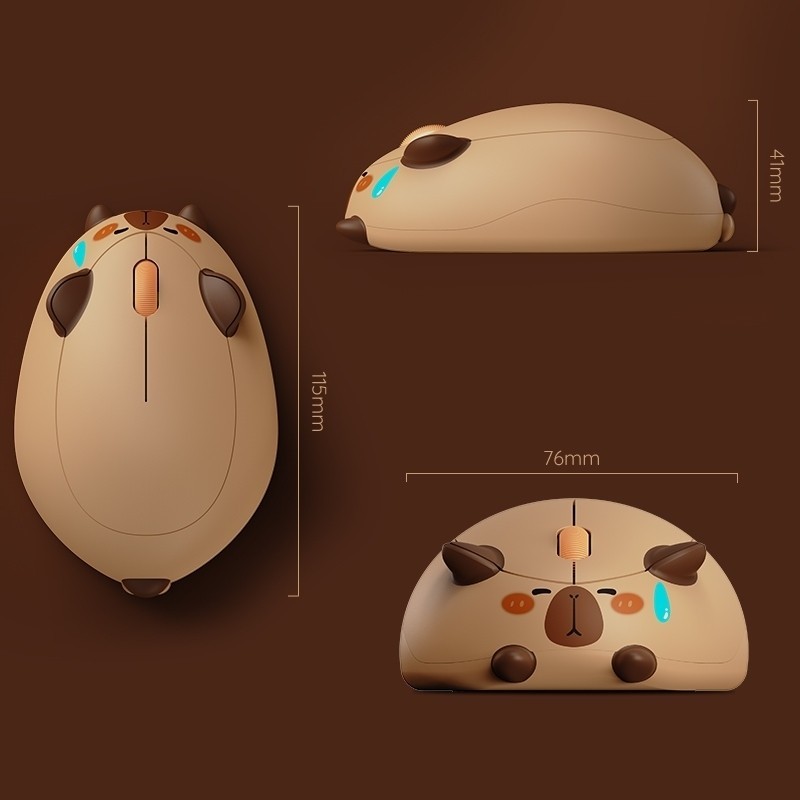 เมาส์ออปติคอลคอมพิวเตอร์ AKKO Capybara Cat Hamster Theme เมาส์ไร้สาย 2.4GHz น่ารักการ์ตูน Creative Silent Mice Ergonomic Gaming Mouse Mute สําหรับแล็ปท็อป PC Office Notebook - รูปที่ 5
