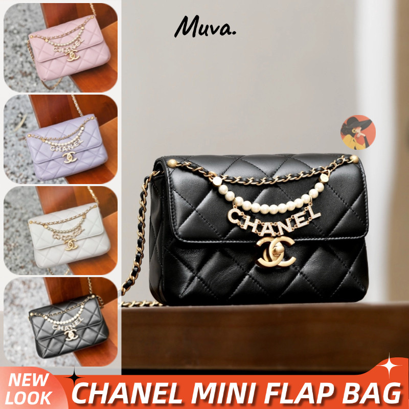 ชาแนลChanel Women's MINI CLASSIC FLAP CF BAG กระเป๋าโซ่ กระเป๋าพนังผู้หญิง