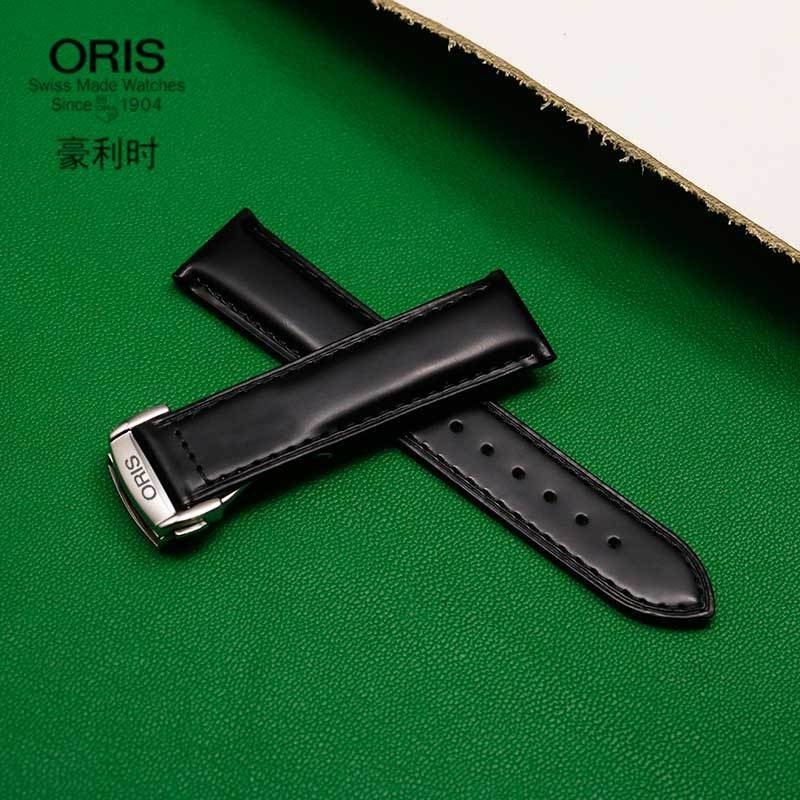 11/1Oris สายนาฬิกา Oris สร้อยข้อมือ หนังวัวแท้ หัวเข็มขัดพับ สไตล์ย้อนยุค สําหรับผู้ชาย และผู้หญิง