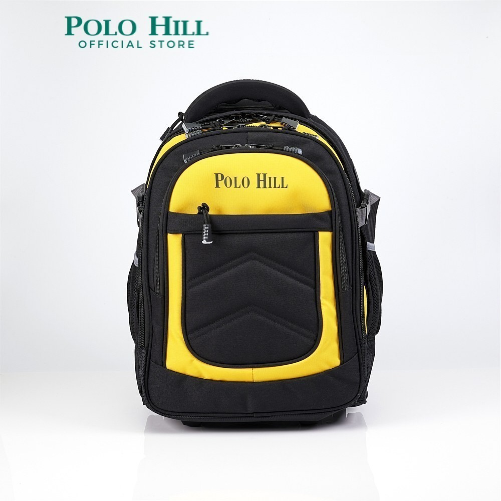 Polo HILL กระเป๋าเป้สะพายหลัง กระเป๋าเดินทาง ความจุขนาดใหญ่ 18 นิ้ว กันน้ํา 2 ล้อ สําหรับผู้ชาย PHT