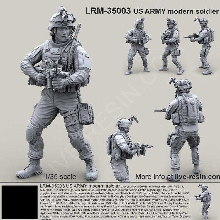 1/35 US ARMY Modern Soldier # 3, Resin Model Soldier Figure Gk, Modern Soldier, Unassembled And Unp 