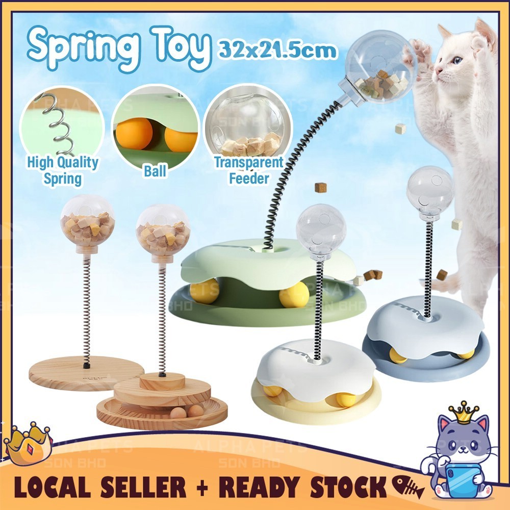 CATQUEEN ไม้ของเล่นแมว Roller Turntable Ball Interactive ลูกแมวในร่มแมว IQ Treat Ball Enrichment ของ